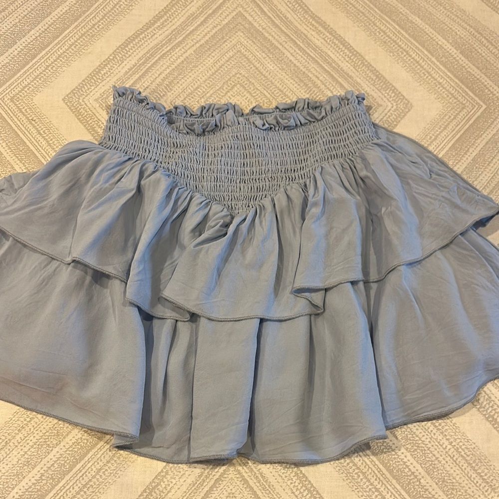 Katie J NYC Girls/Junior Elegant Blue-Gray Ruffled Skirt - Size XS